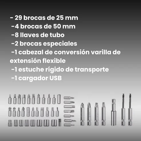 Juego Atornillador Destornillador Recargable